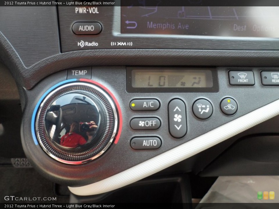 Light Blue Gray/Black Interior Controls for the 2012 Toyota Prius c Hybrid Three #67199540