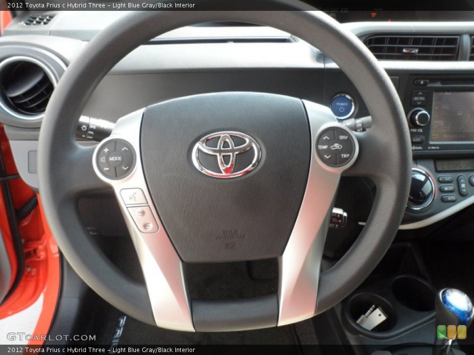 Light Blue Gray/Black Interior Steering Wheel for the 2012 Toyota Prius c Hybrid Three #67199552