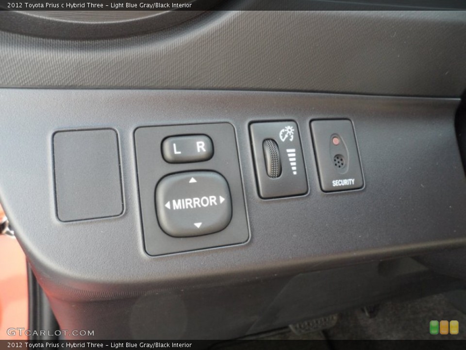 Light Blue Gray/Black Interior Controls for the 2012 Toyota Prius c Hybrid Three #67199555