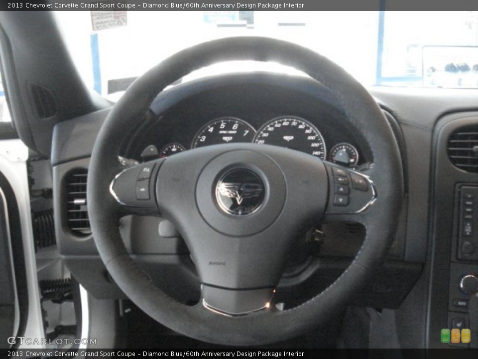 Diamond Blue/60th Anniversary Design Package Interior Steering Wheel for the 2013 Chevrolet Corvette Grand Sport Coupe #67208810
