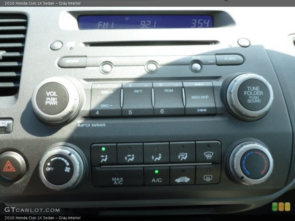 Gray Interior Controls for the 2010 Honda Civic LX Sedan #67216526
