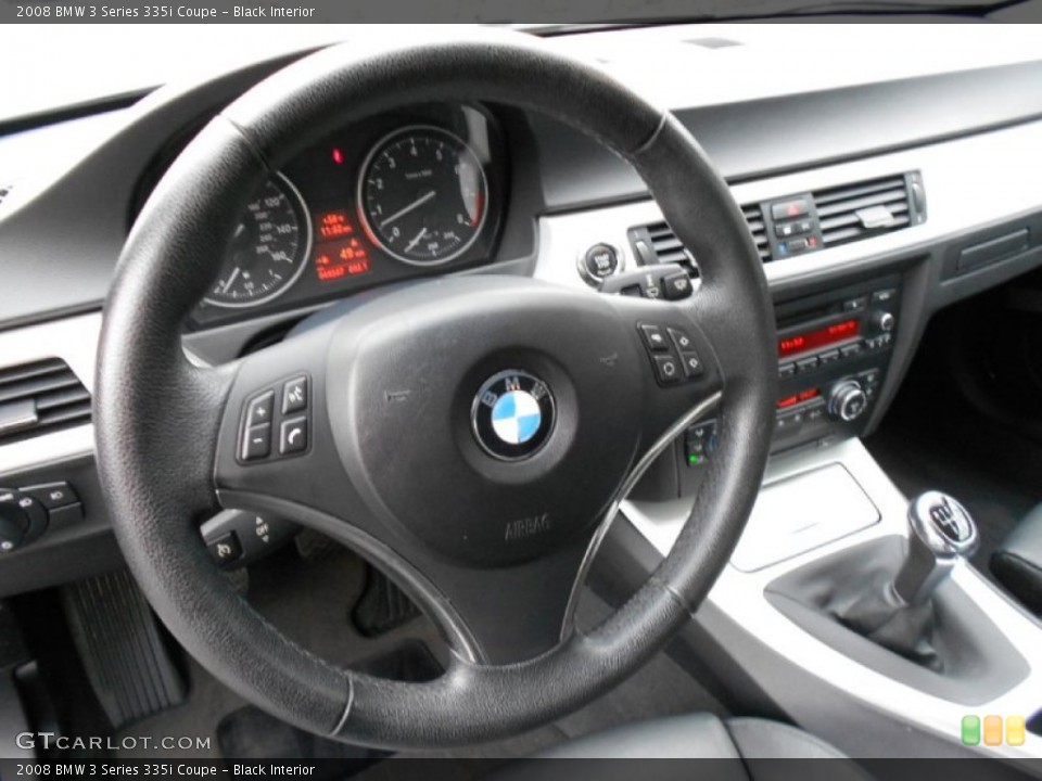 Black Interior Steering Wheel for the 2008 BMW 3 Series 335i Coupe #67222713