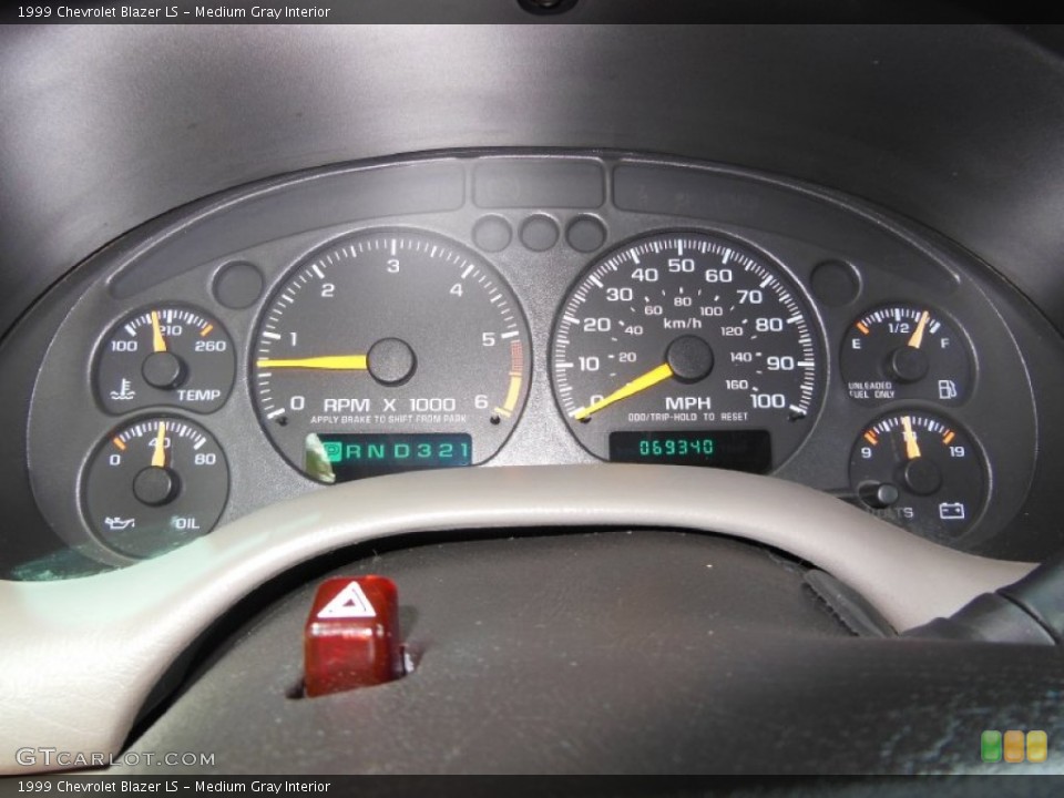 Medium Gray Interior Gauges for the 1999 Chevrolet Blazer LS #67225061