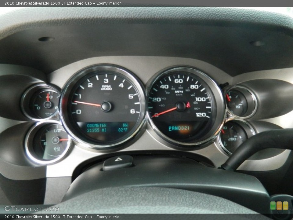 Ebony Interior Gauges for the 2010 Chevrolet Silverado 1500 LT Extended Cab #67253463