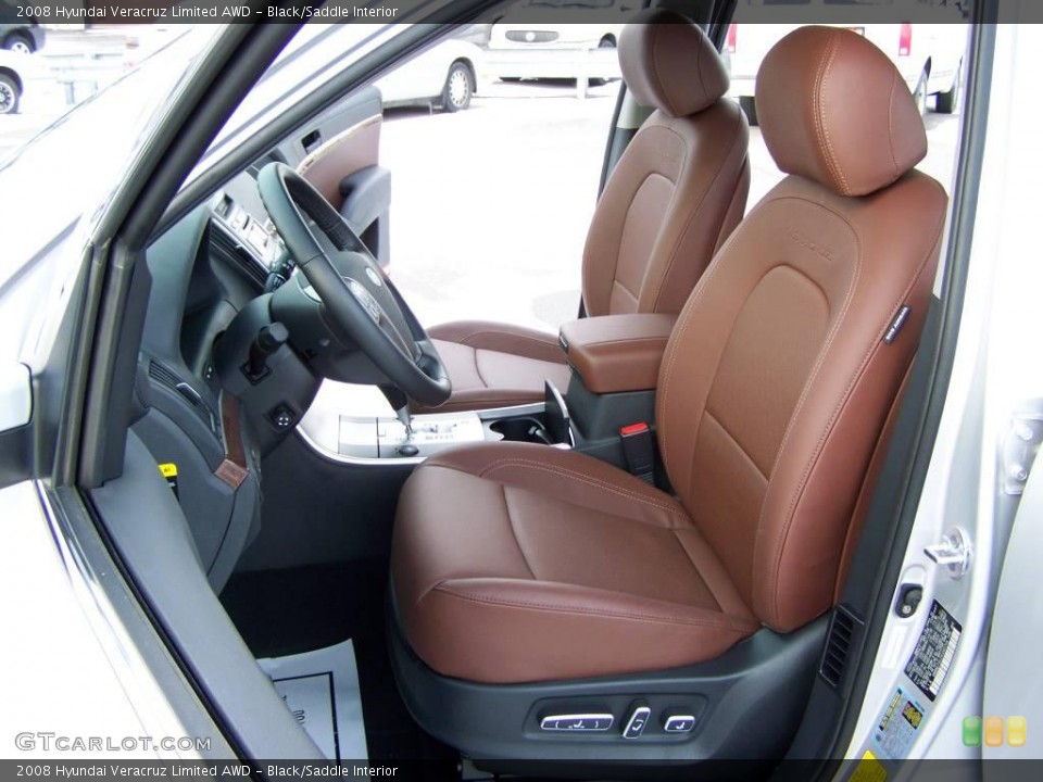 Black/Saddle Interior Front Seat for the 2008 Hyundai Veracruz Limited AWD #6726539