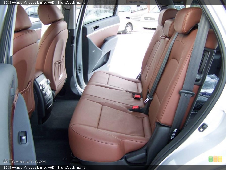 Black/Saddle Interior Rear Seat for the 2008 Hyundai Veracruz Limited AWD #6726559