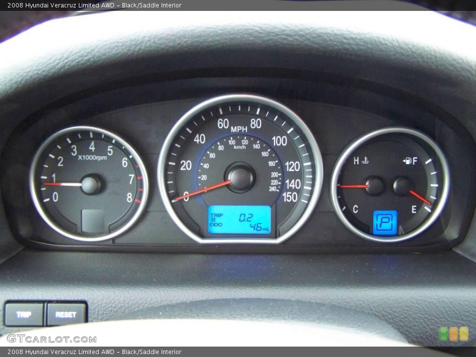 Black/Saddle Interior Gauges for the 2008 Hyundai Veracruz Limited AWD #6726609
