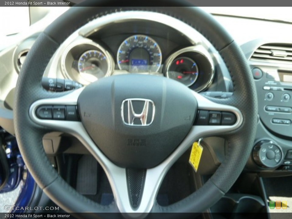 Black Interior Steering Wheel for the 2012 Honda Fit Sport #67267141