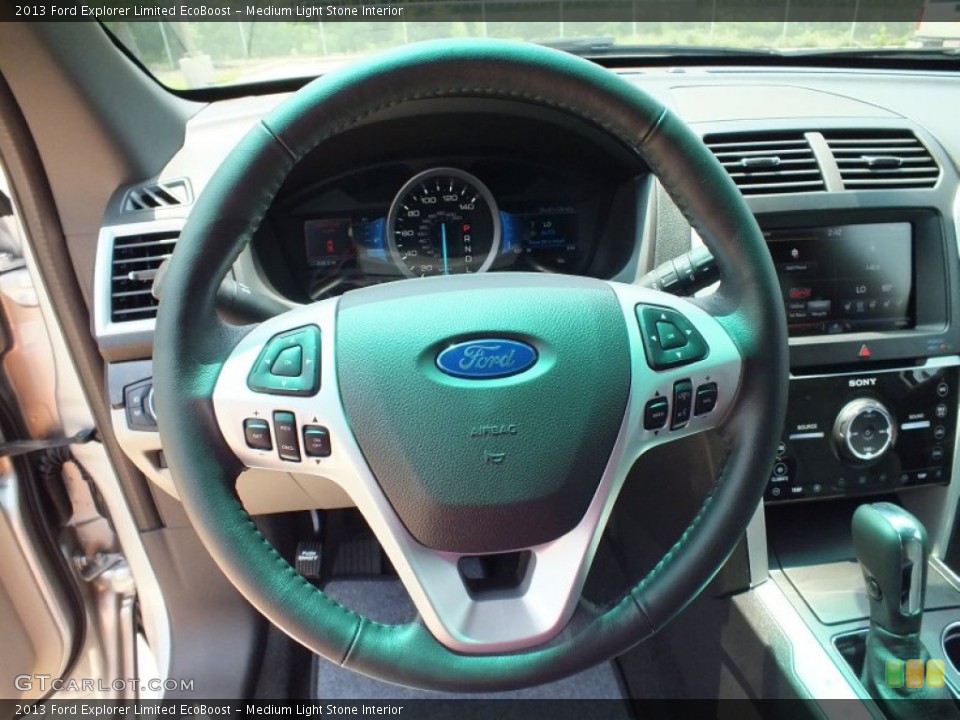 Medium Light Stone Interior Steering Wheel for the 2013 Ford Explorer Limited EcoBoost #67274198