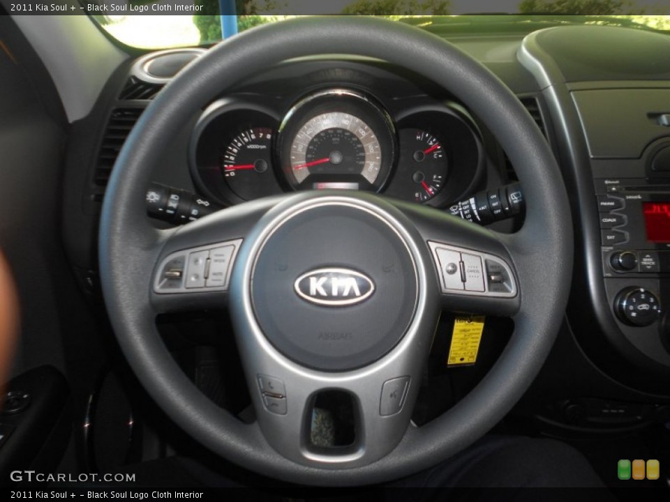 Black Soul Logo Cloth Interior Steering Wheel for the 2011 Kia Soul + #67277774