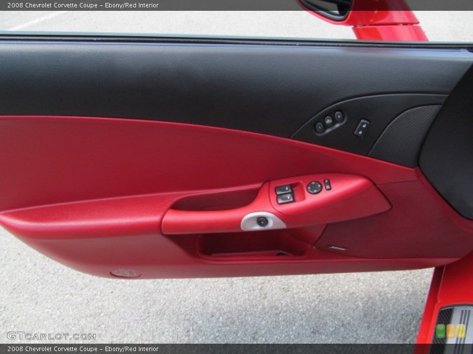 Ebony/Red Interior Door Panel for the 2008 Chevrolet Corvette Coupe #67279121