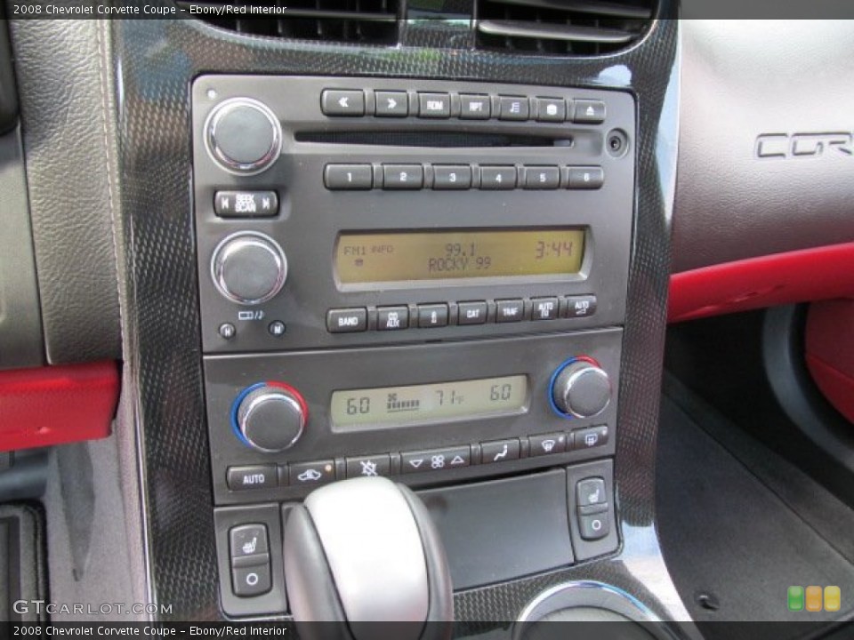 Ebony/Red Interior Controls for the 2008 Chevrolet Corvette Coupe #67279151
