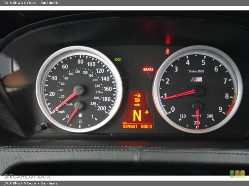 Black Interior Gauges for the 2010 BMW M6 Coupe #67281917
