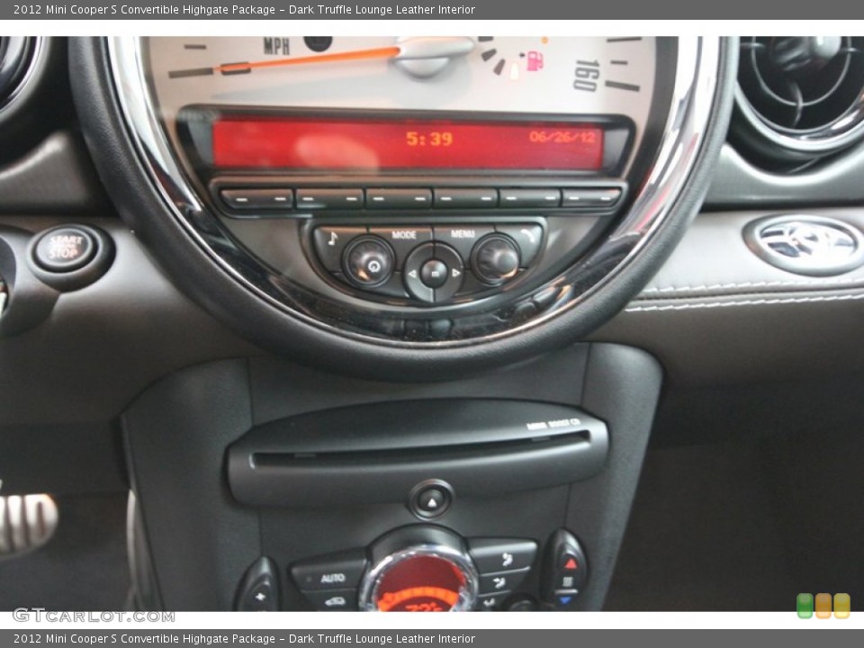 Dark Truffle Lounge Leather Interior Controls for the 2012 Mini Cooper S Convertible Highgate Package #67293652