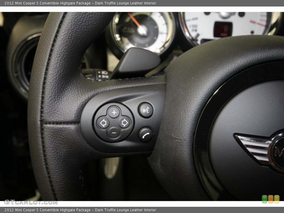 Dark Truffle Lounge Leather Interior Controls for the 2012 Mini Cooper S Convertible Highgate Package #67293713