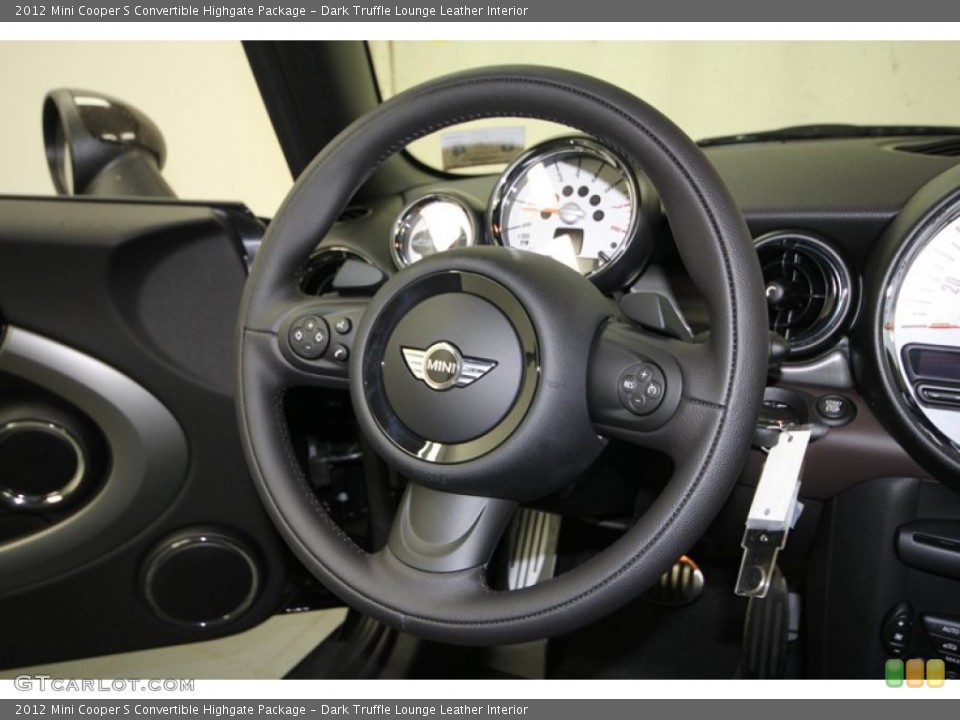 Dark Truffle Lounge Leather Interior Steering Wheel for the 2012 Mini Cooper S Convertible Highgate Package #67293722