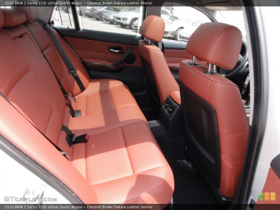 Chestnut Brown Dakota Leather Interior Rear Seat for the 2010 BMW 3 Series 328i xDrive Sports Wagon #67306369