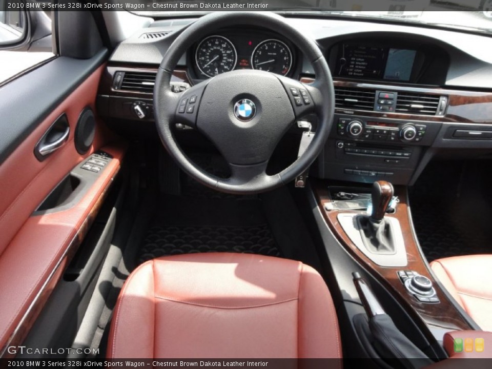 Chestnut Brown Dakota Leather Interior Steering Wheel for the 2010 BMW 3 Series 328i xDrive Sports Wagon #67306403