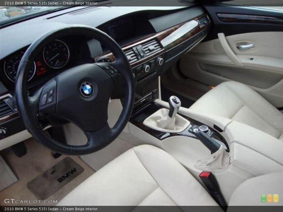 Cream Beige Interior Prime Interior for the 2010 BMW 5 Series 535i Sedan #67317446