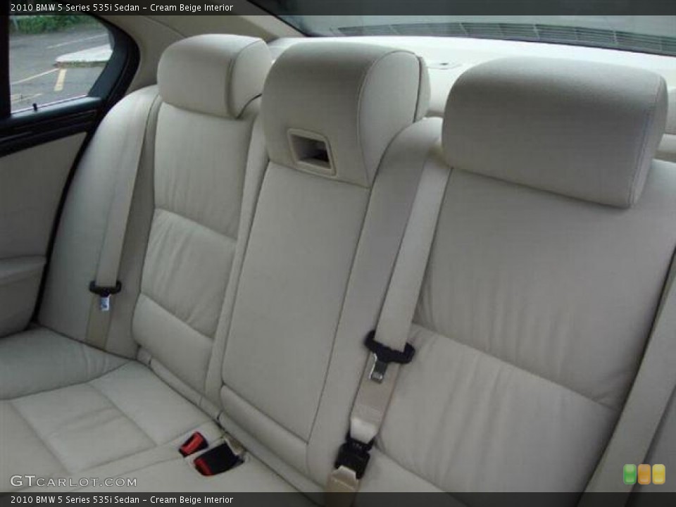 Cream Beige Interior Rear Seat for the 2010 BMW 5 Series 535i Sedan #67317464