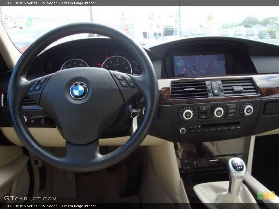 Cream Beige Interior Dashboard for the 2010 BMW 5 Series 535i Sedan #67317596