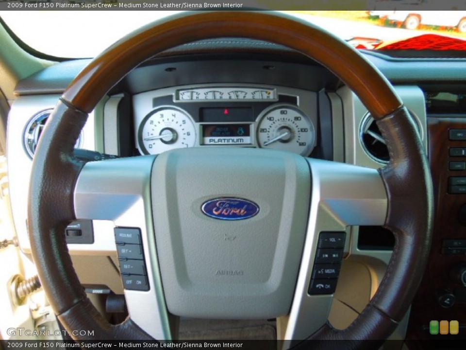 Medium Stone Leather/Sienna Brown Interior Steering Wheel for the 2009 Ford F150 Platinum SuperCrew #67330025