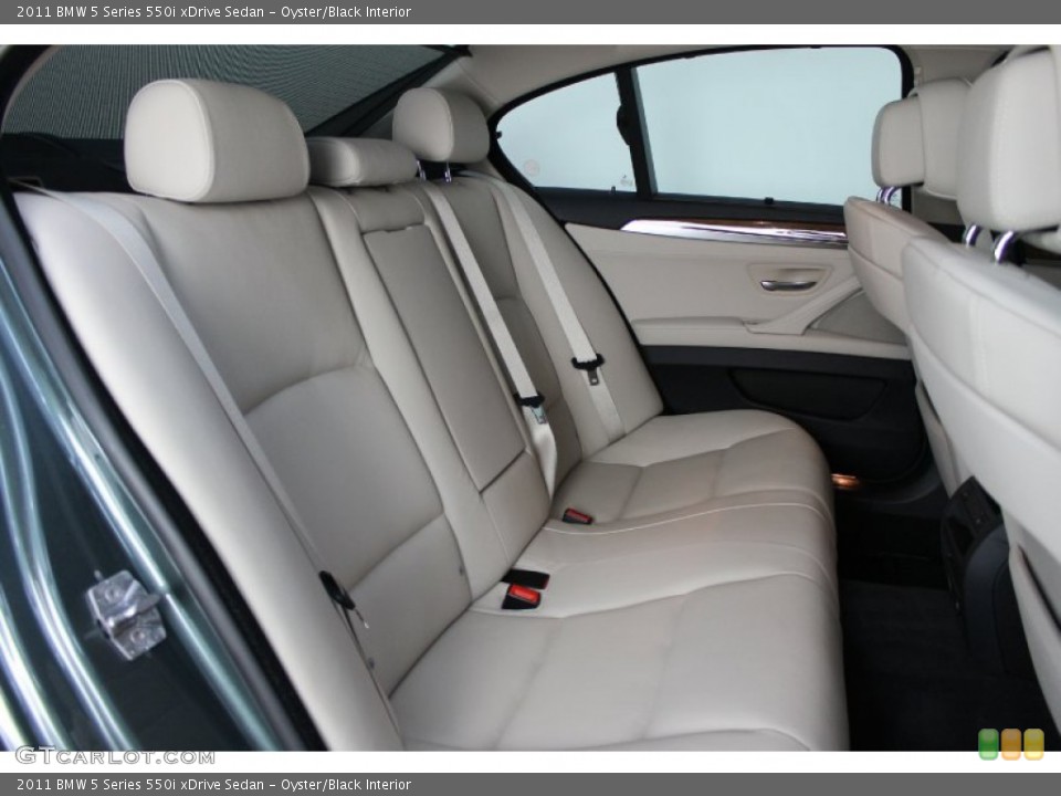 Oyster/Black Interior Rear Seat for the 2011 BMW 5 Series 550i xDrive Sedan #67341446