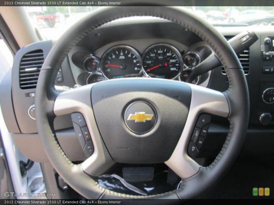 Ebony Interior Steering Wheel for the 2013 Chevrolet Silverado 1500 LT Extended Cab 4x4 #67344248