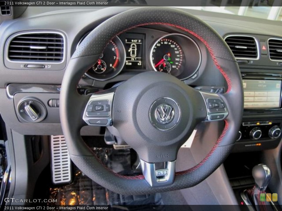 Interlagos Plaid Cloth Interior Steering Wheel for the 2011 Volkswagen GTI 2 Door #67352138
