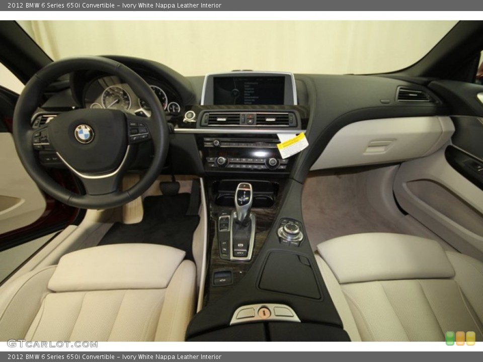 Ivory White Nappa Leather Interior Dashboard for the 2012 BMW 6 Series 650i Convertible #67352477