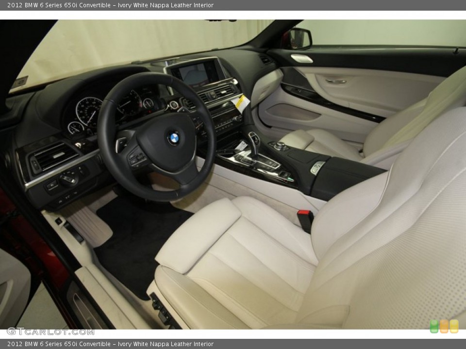 Ivory White Nappa Leather Interior Prime Interior for the 2012 BMW 6 Series 650i Convertible #67352541
