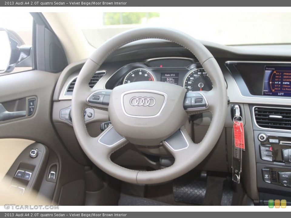 Velvet Beige/Moor Brown Interior Steering Wheel for the 2013 Audi A4 2.0T quattro Sedan #67356497