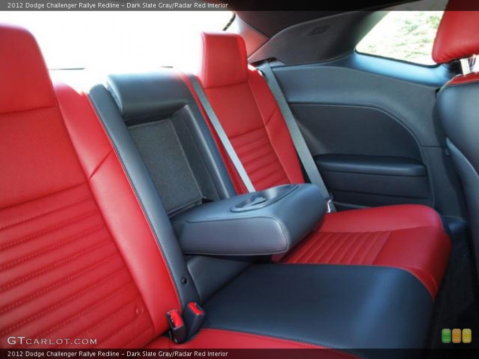Dark Slate Gray/Radar Red Interior Rear Seat for the 2012 Dodge Challenger Rallye Redline #67366147