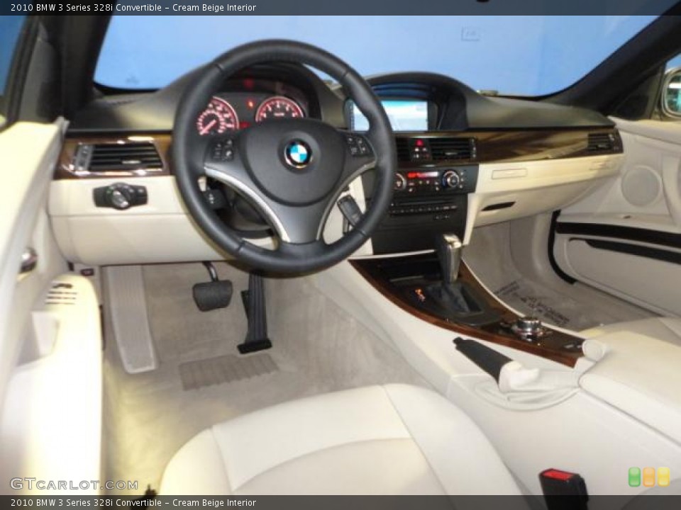 Cream Beige Interior Dashboard for the 2010 BMW 3 Series 328i Convertible #67370419