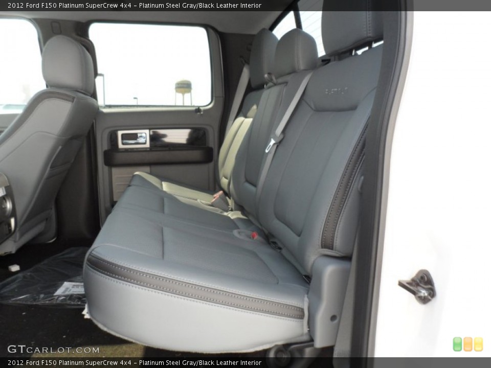 Platinum Steel Gray/Black Leather Interior Rear Seat for the 2012 Ford F150 Platinum SuperCrew 4x4 #67370795