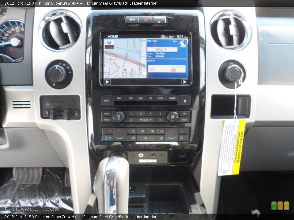 Platinum Steel Gray/Black Leather Interior Controls for the 2012 Ford F150 Platinum SuperCrew 4x4 #67370861