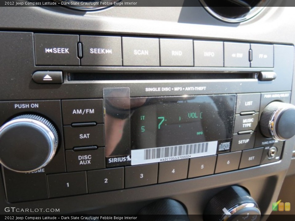 Dark Slate Gray/Light Pebble Beige Interior Audio System for the 2012 Jeep Compass Latitude #67376105