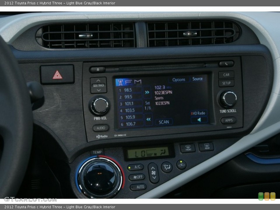 Light Blue Gray/Black Interior Audio System for the 2012 Toyota Prius c Hybrid Three #67377695