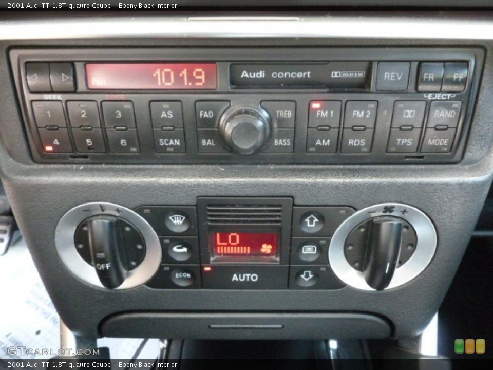 Ebony Black Interior Controls for the 2001 Audi TT 1.8T quattro Coupe #67378592