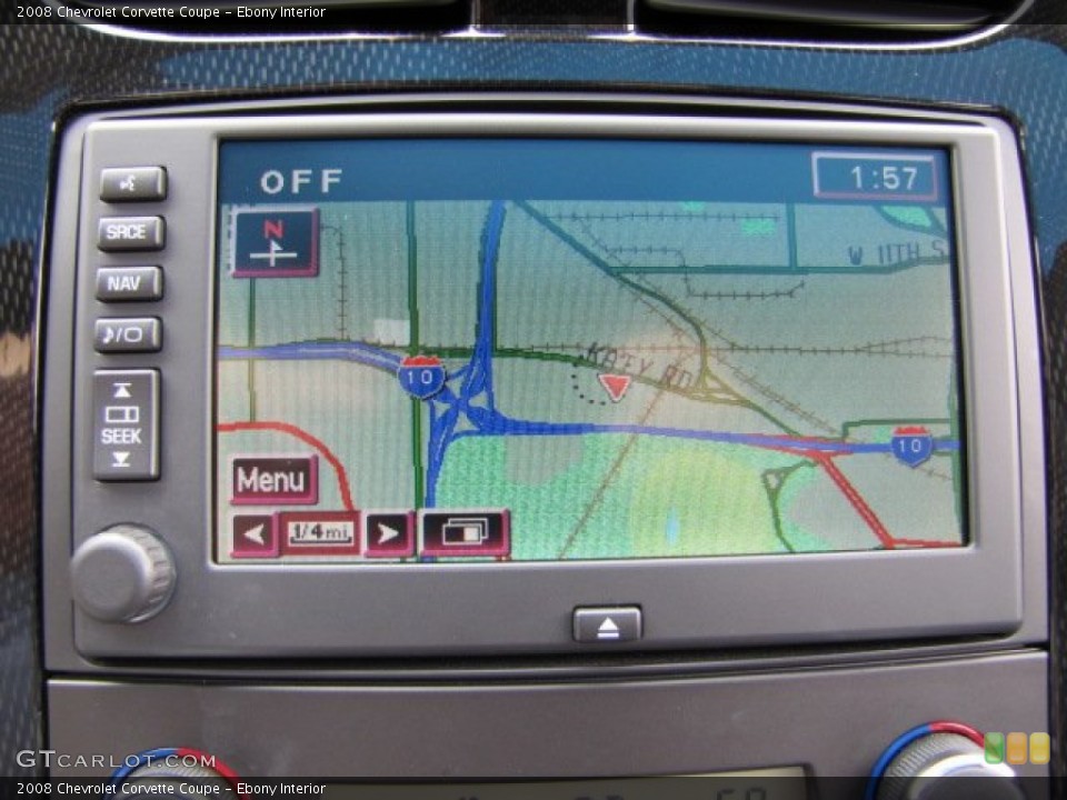 Ebony Interior Navigation for the 2008 Chevrolet Corvette Coupe #67393389
