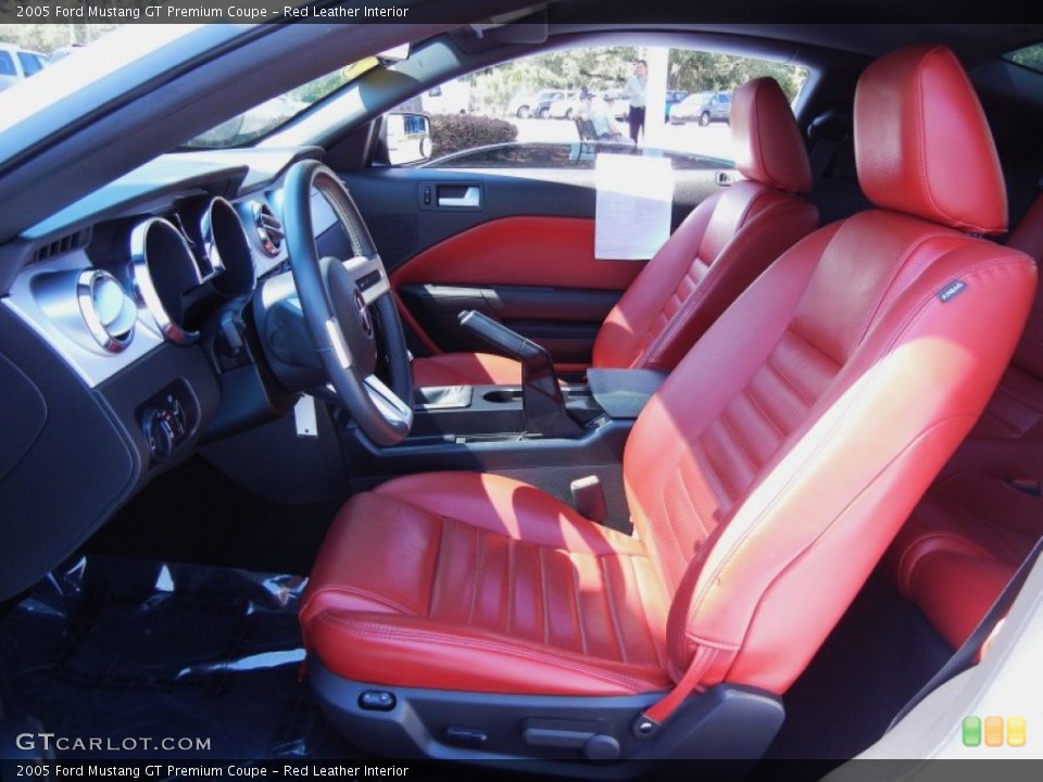 Red Leather Interior Front Seat for the 2005 Ford Mustang GT Premium Coupe #67394216