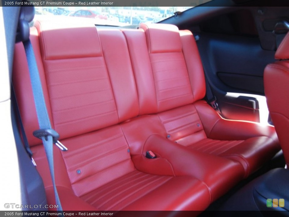 Red Leather Interior Rear Seat for the 2005 Ford Mustang GT Premium Coupe #67394234