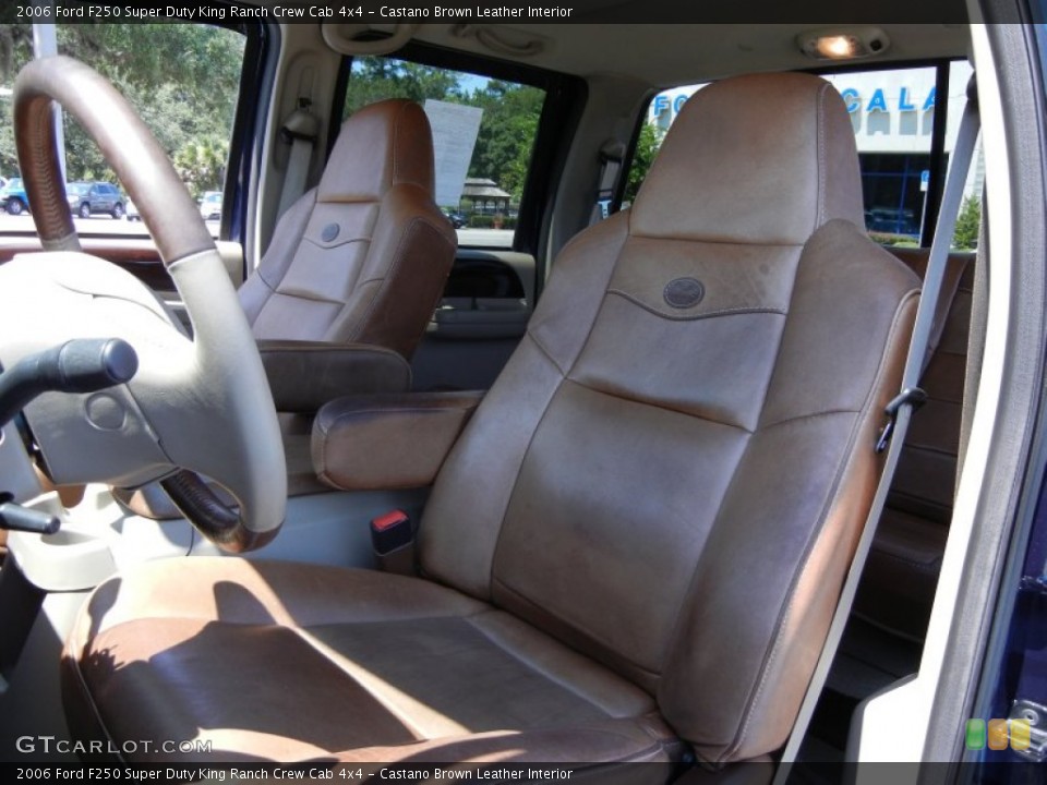 Castano Brown Leather Interior Front Seat for the 2006 Ford F250 Super Duty King Ranch Crew Cab 4x4 #67394696