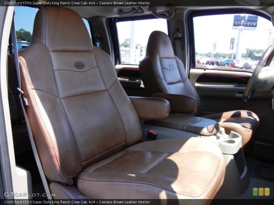 Castano Brown Leather Interior Front Seat for the 2006 Ford F250 Super Duty King Ranch Crew Cab 4x4 #67394726