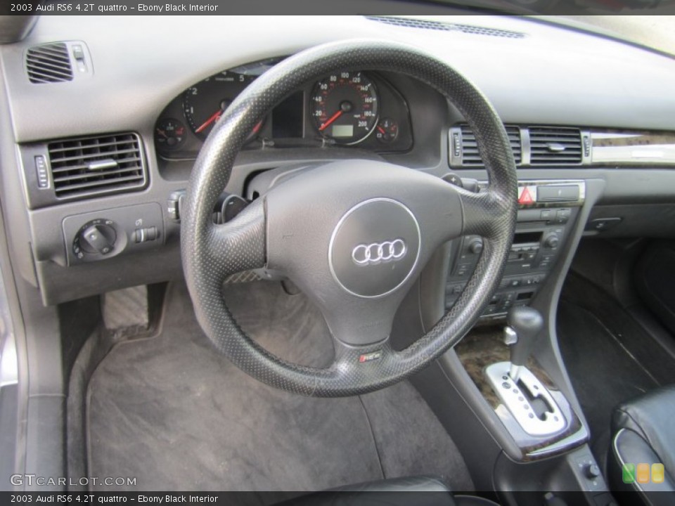Ebony Black Interior Steering Wheel for the 2003 Audi RS6 4.2T quattro #67406517