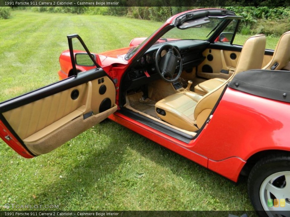 Cashmere Beige Interior Photo for the 1991 Porsche 911 Carrera 2 Cabriolet #67406985