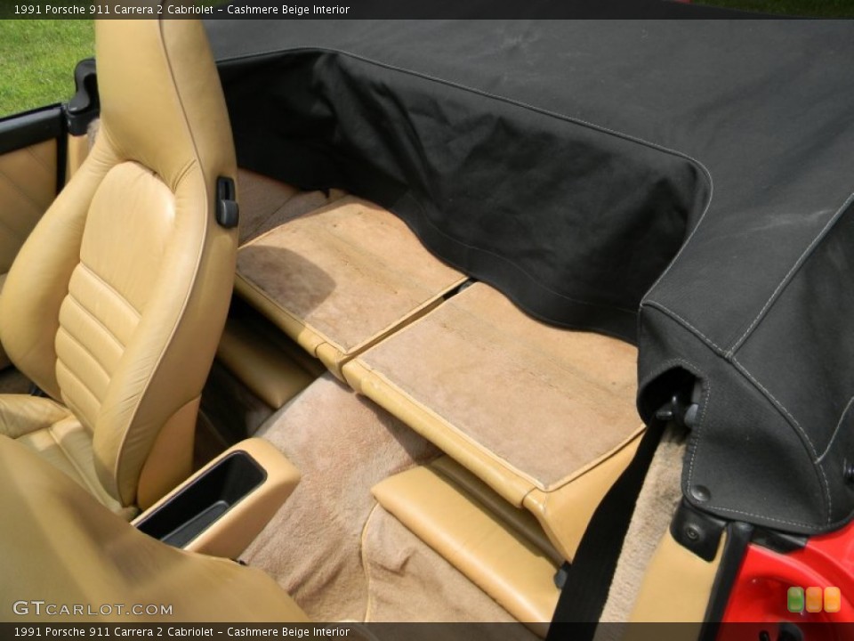 Cashmere Beige Interior Rear Seat for the 1991 Porsche 911 Carrera 2 Cabriolet #67407060