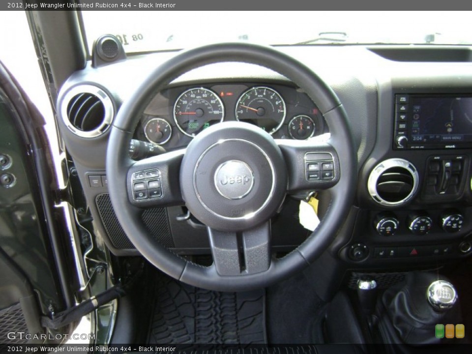 Black Interior Steering Wheel for the 2012 Jeep Wrangler Unlimited Rubicon 4x4 #67414164