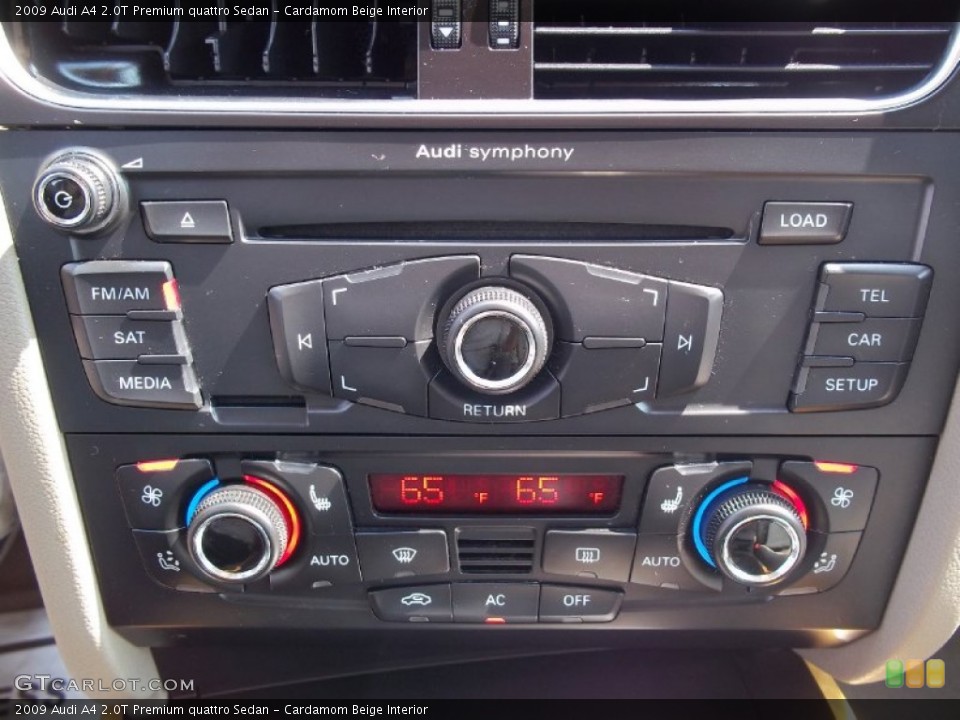 Cardamom Beige Interior Controls for the 2009 Audi A4 2.0T Premium quattro Sedan #67418361