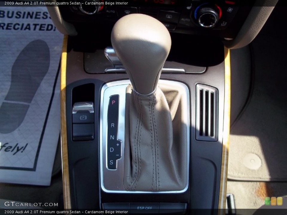 Cardamom Beige Interior Transmission for the 2009 Audi A4 2.0T Premium quattro Sedan #67418367